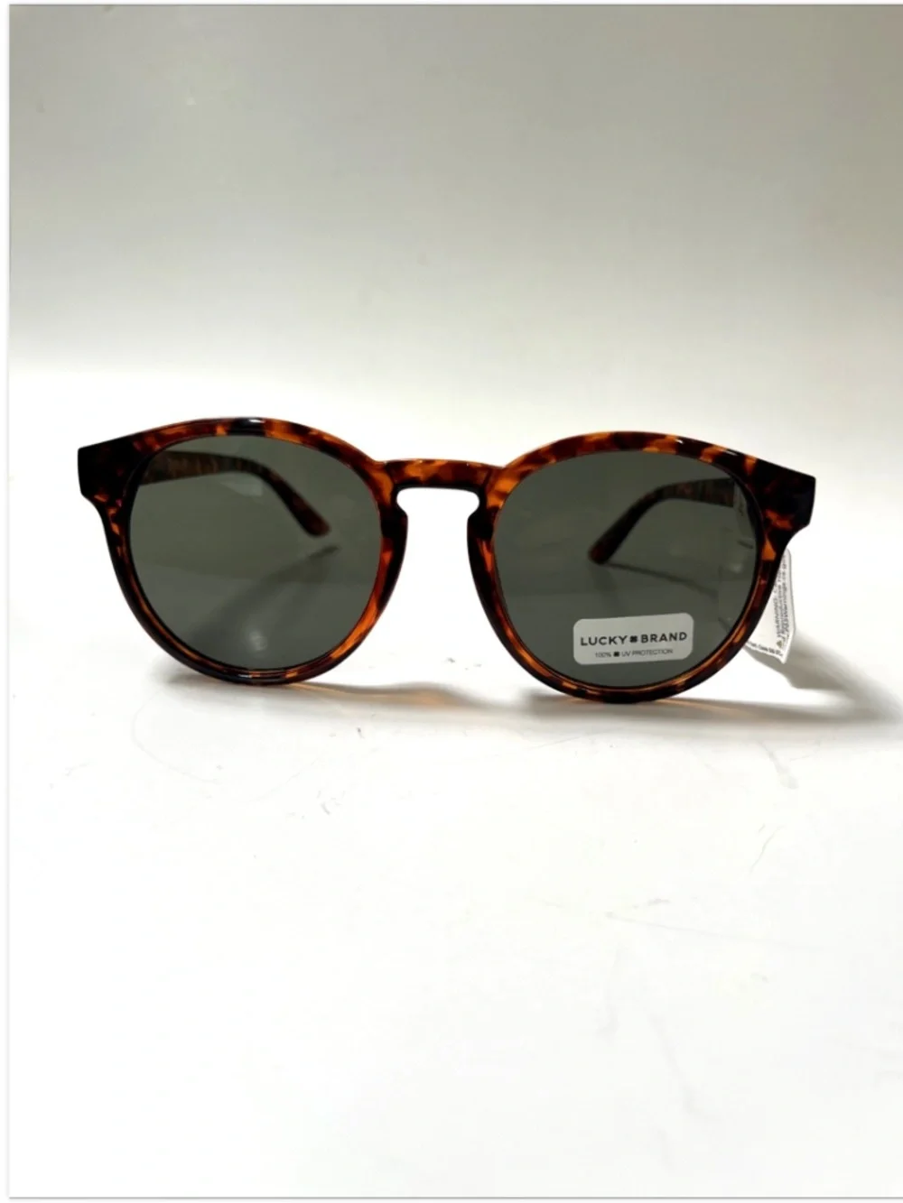 New LUCKY BRAND Round Classic Sunglasses Tortoise Shell Acetate Brown Green Lens